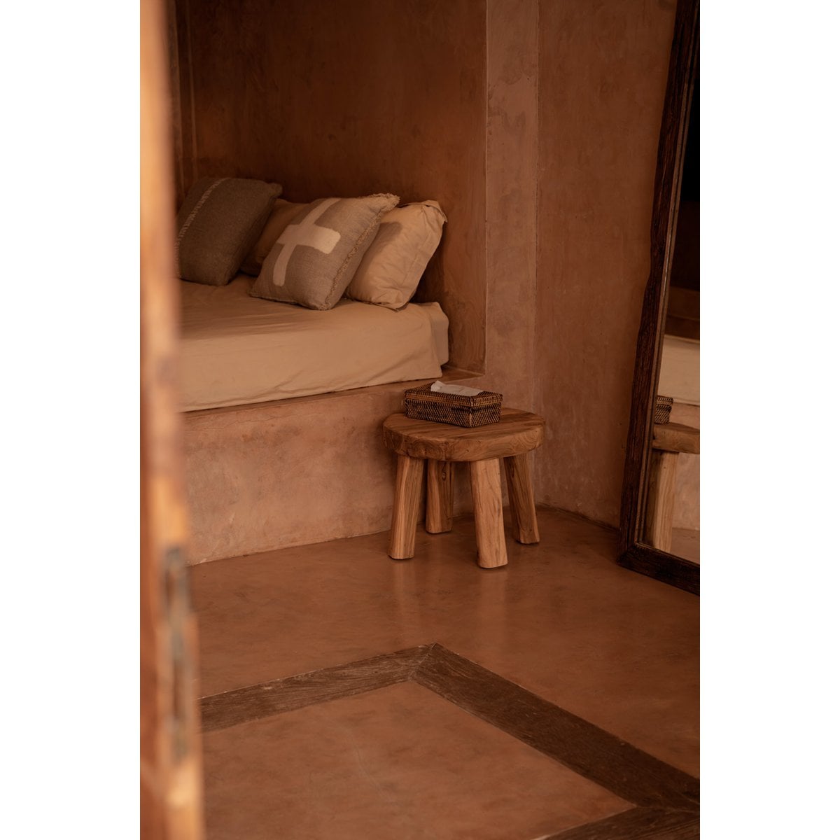 Kussenhoes Ivoren Kruis - Natuurlijk Wit - 50x50