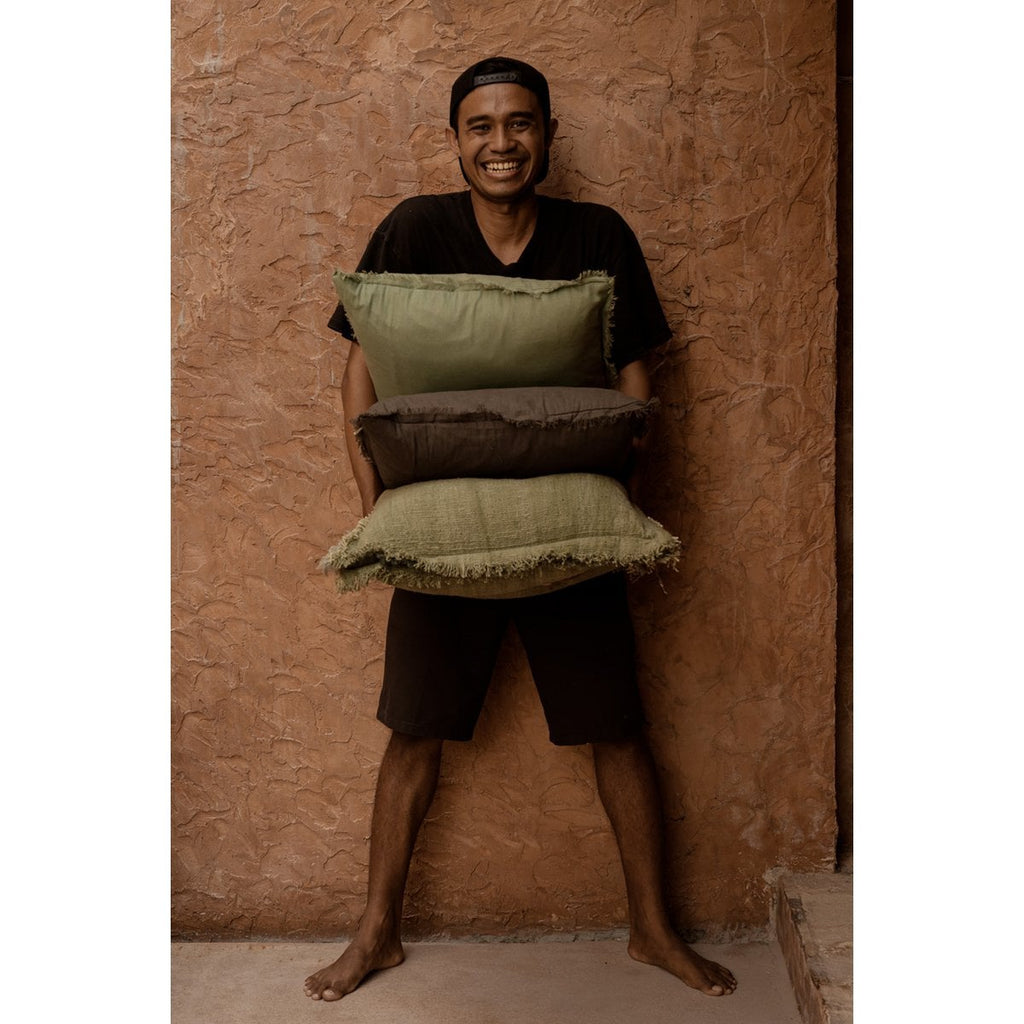 De Jungle Fringe Kussenhoes - Groen