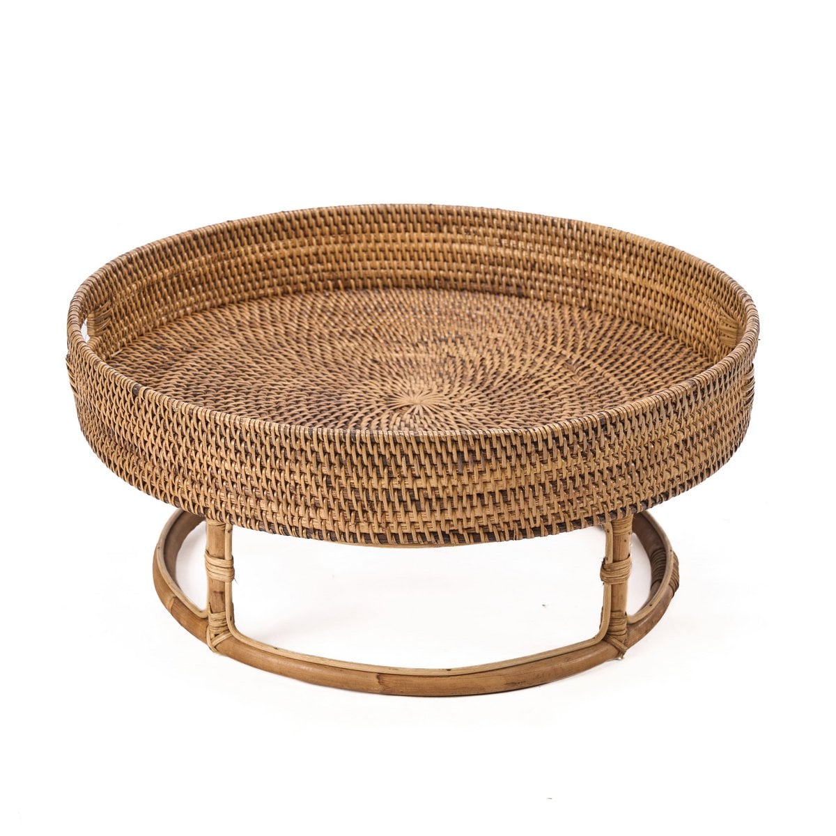 De Rattan Rise Tray - Natuurlijk bruin