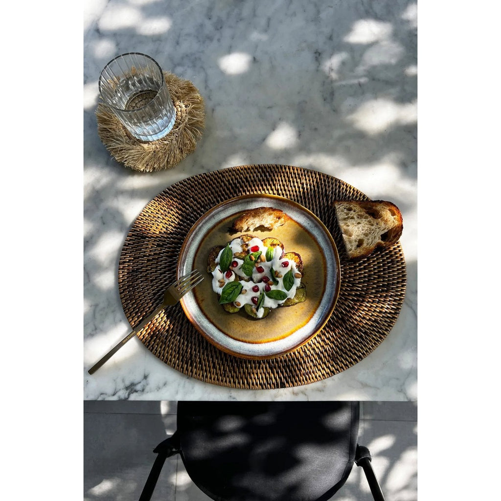 De koloniale ovale placemat - naturel bruin