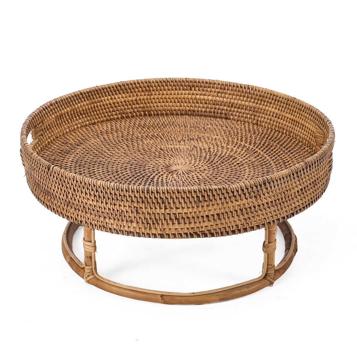 De Rattan Rise Tray - Natuurlijk bruin