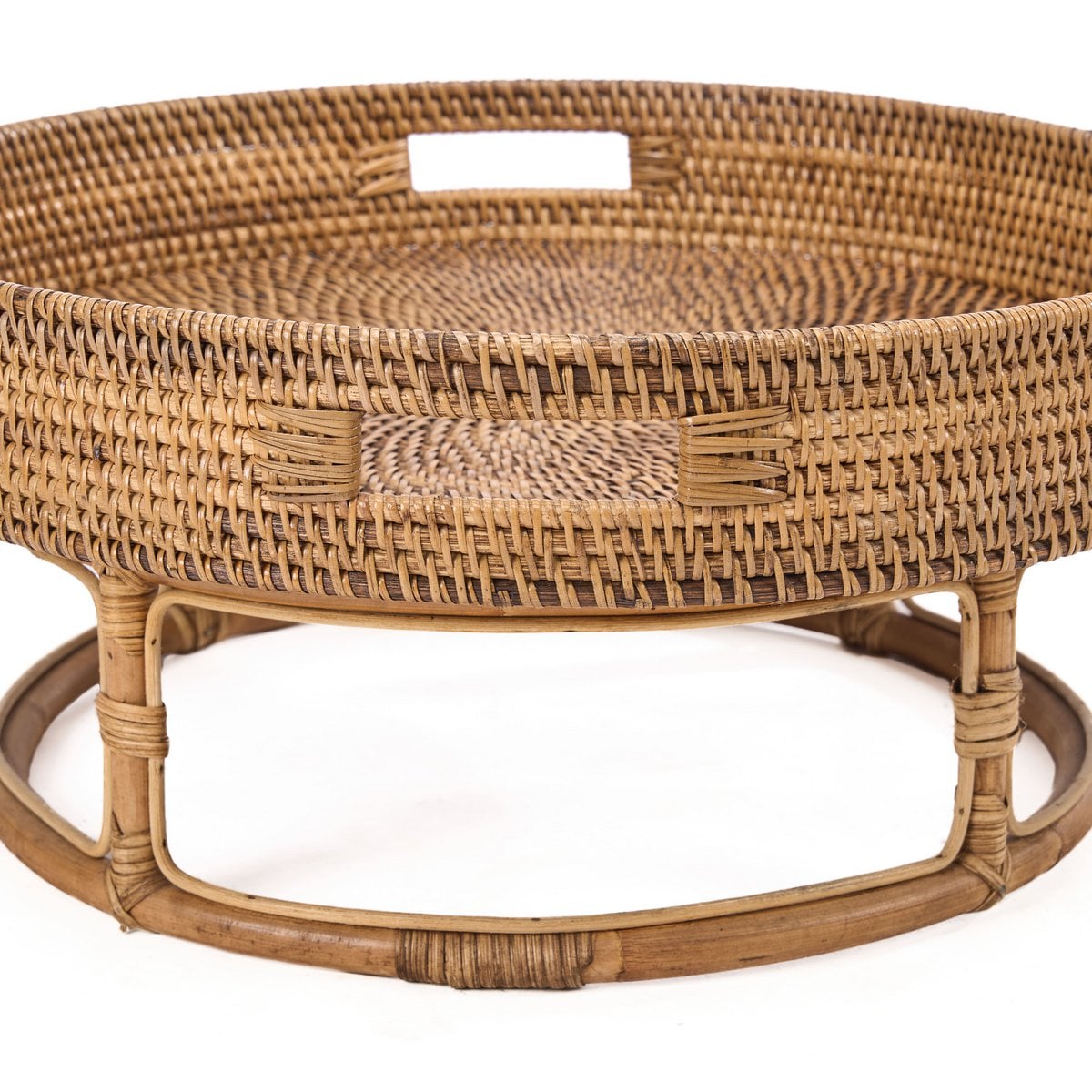 De Rattan Rise Tray - Natuurlijk bruin