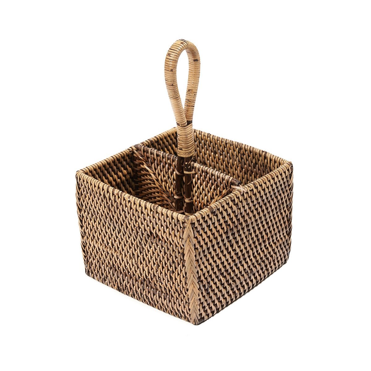 De rotan bestekbak N°2 - Natuurlijk bruin