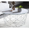 Salontafel met metalen mand Ø 80 cm