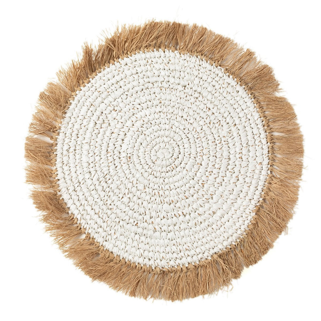 De Waterhyacint Raffia Placemat - Wit Naturel