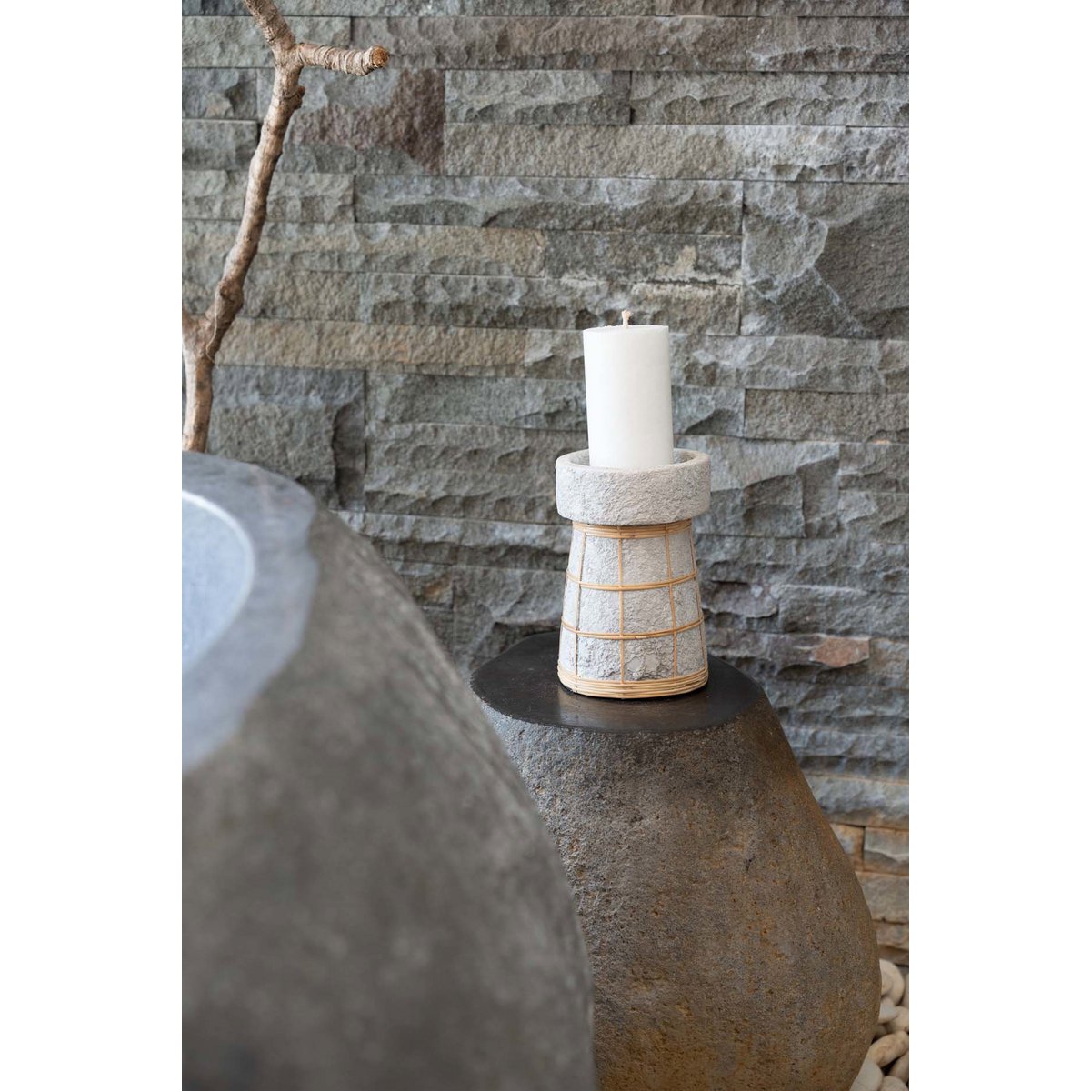 De Serene Kaarsenhouder - Beton Naturel - L