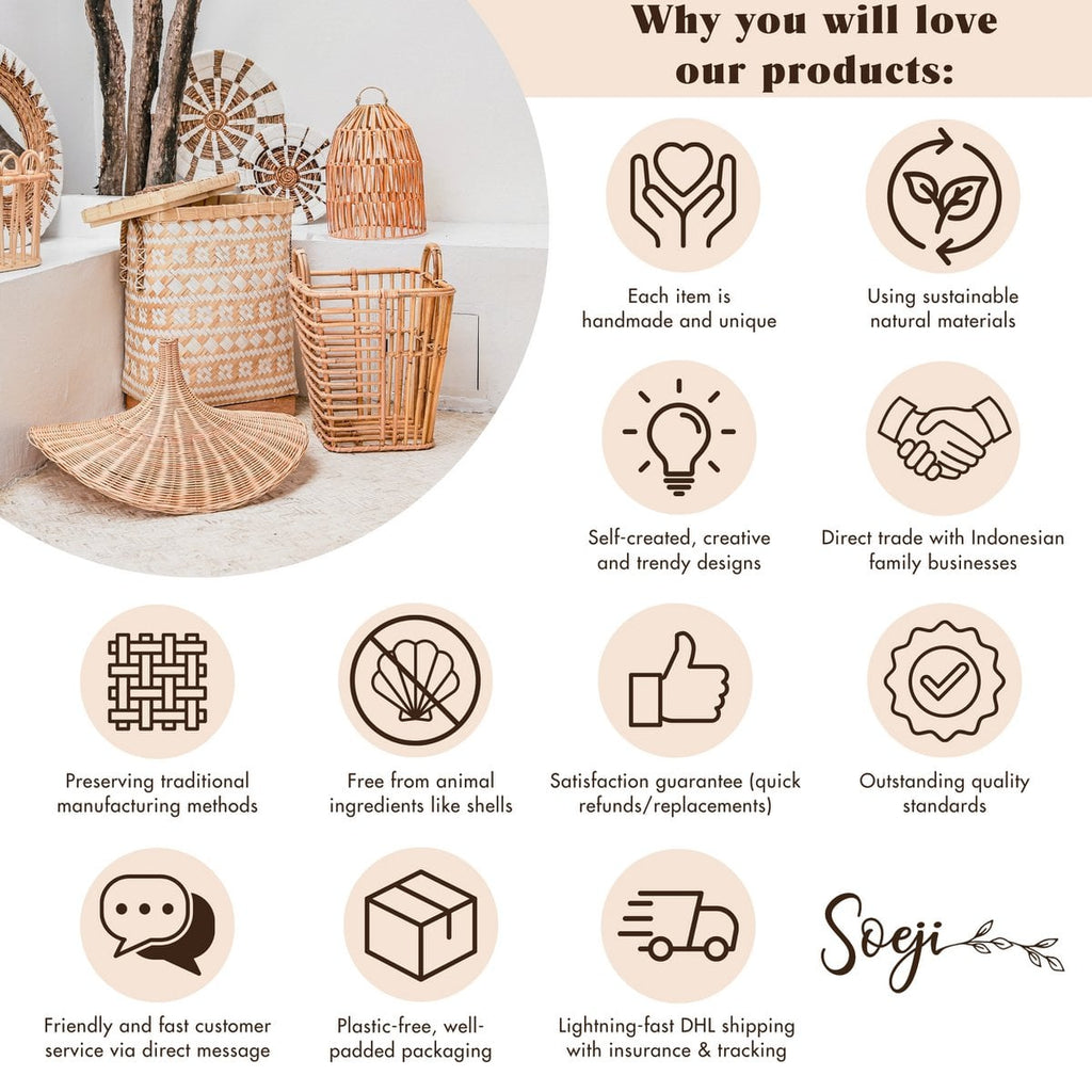 Woven Storage Basket White – Boho Decorative Basket – Square Laundry Basket – Shelf Basket Made of Banana Fibre MAJALENGKA white (3 sizes)