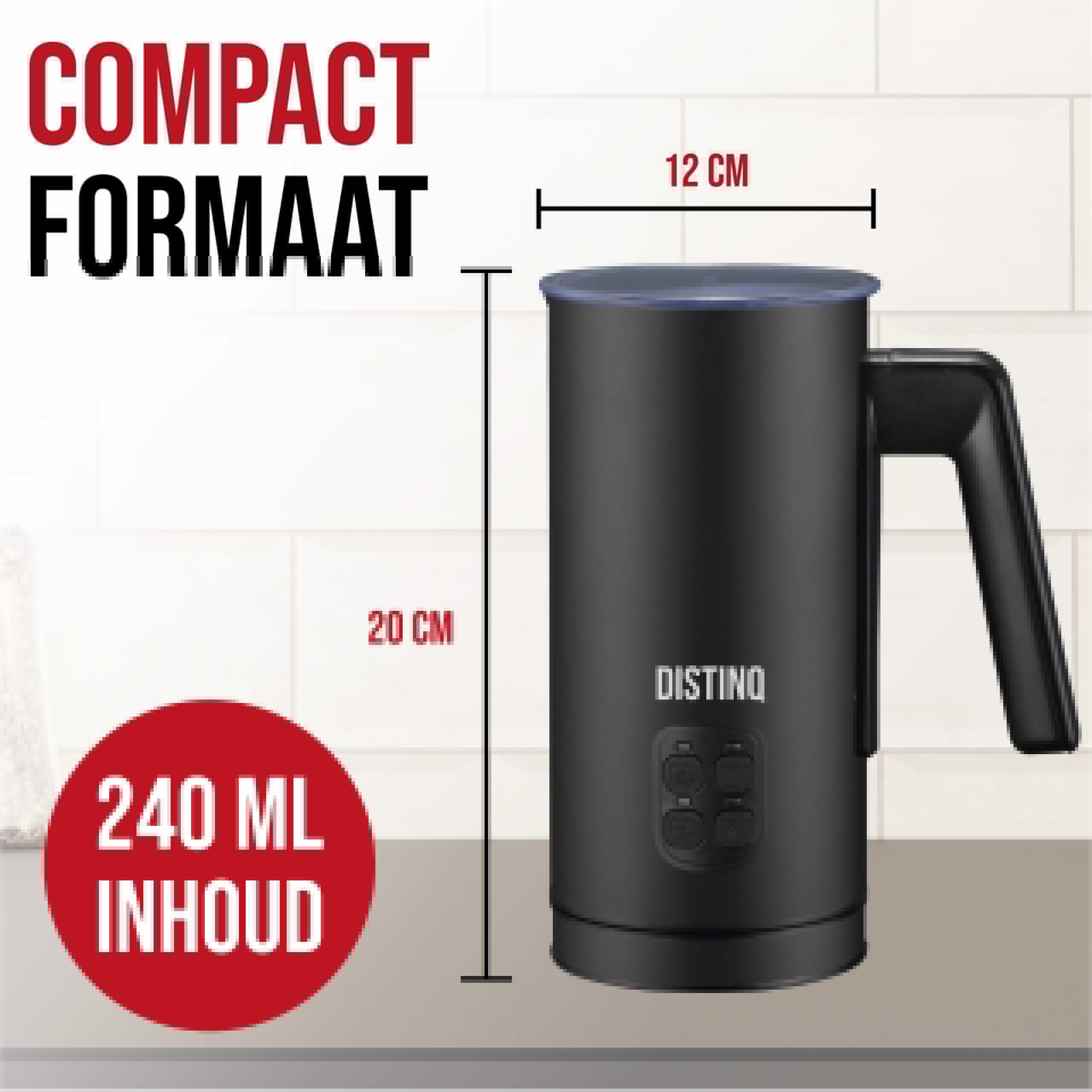 DistinQ Milk Frother Black
