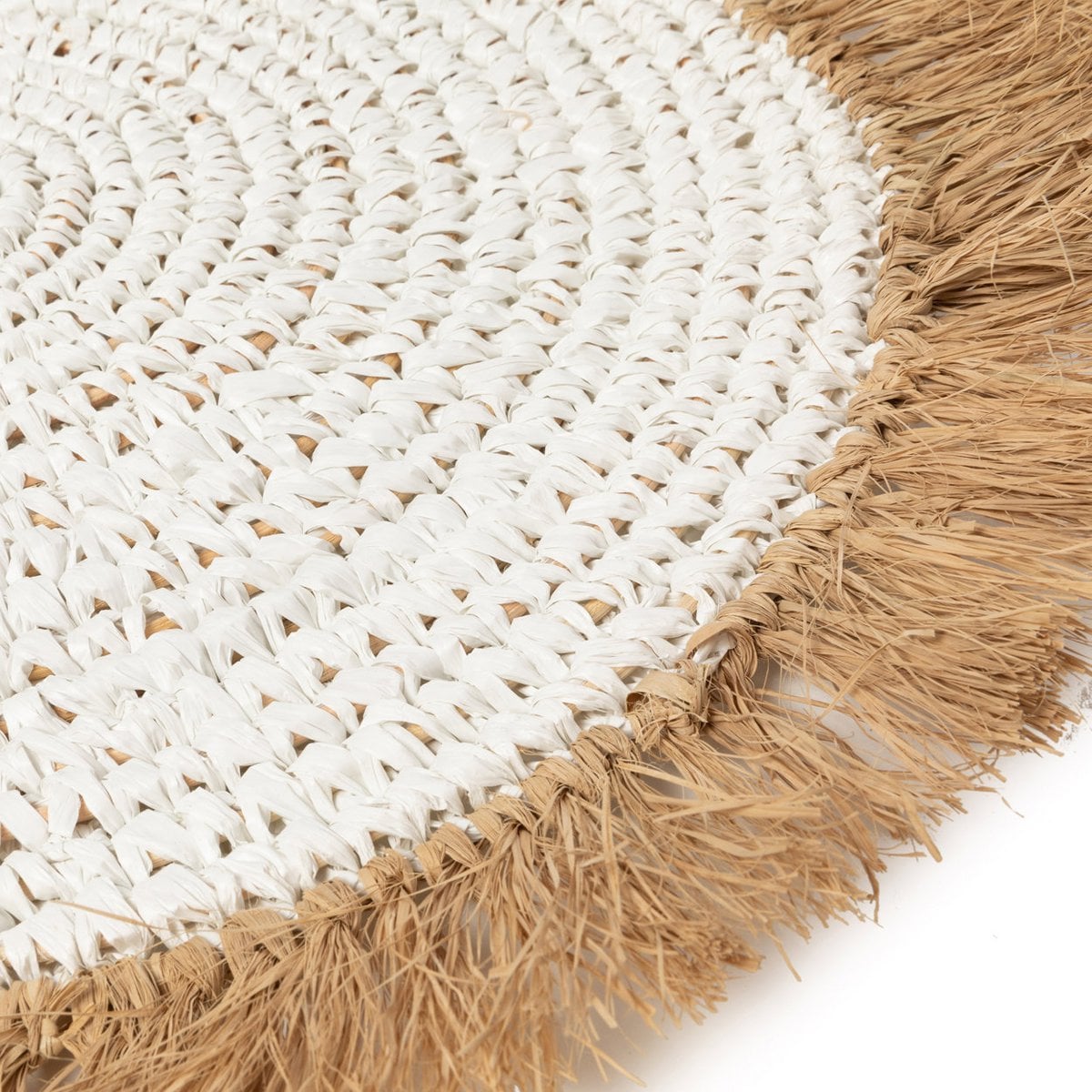 De Waterhyacint Raffia Placemat - Wit Naturel