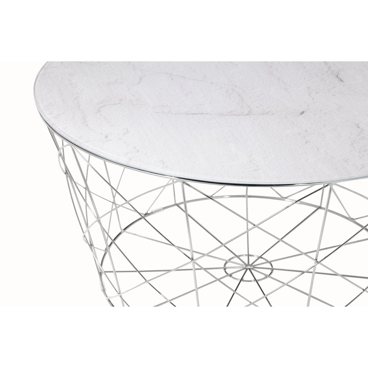 Salontafel met metalen mand Ø 80 cm