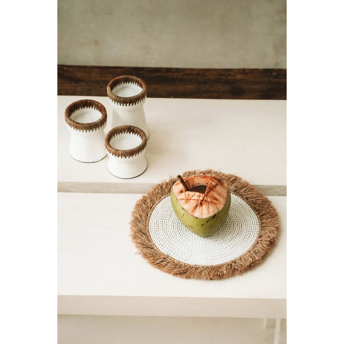 De Seagrass Raffia Placemat - Wit Naturel