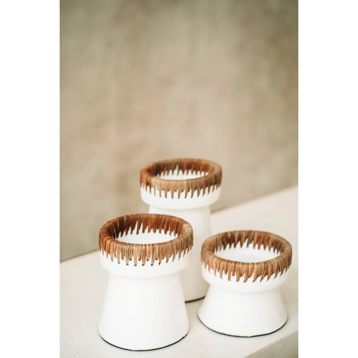 The Beautiful Candle Holder - White Natural - M