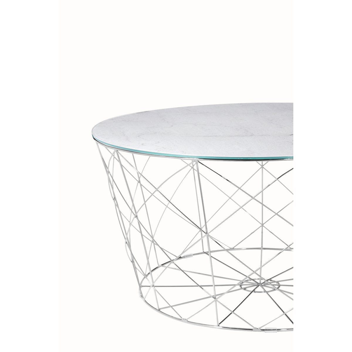 Salontafel met metalen mand Ø 80 cm