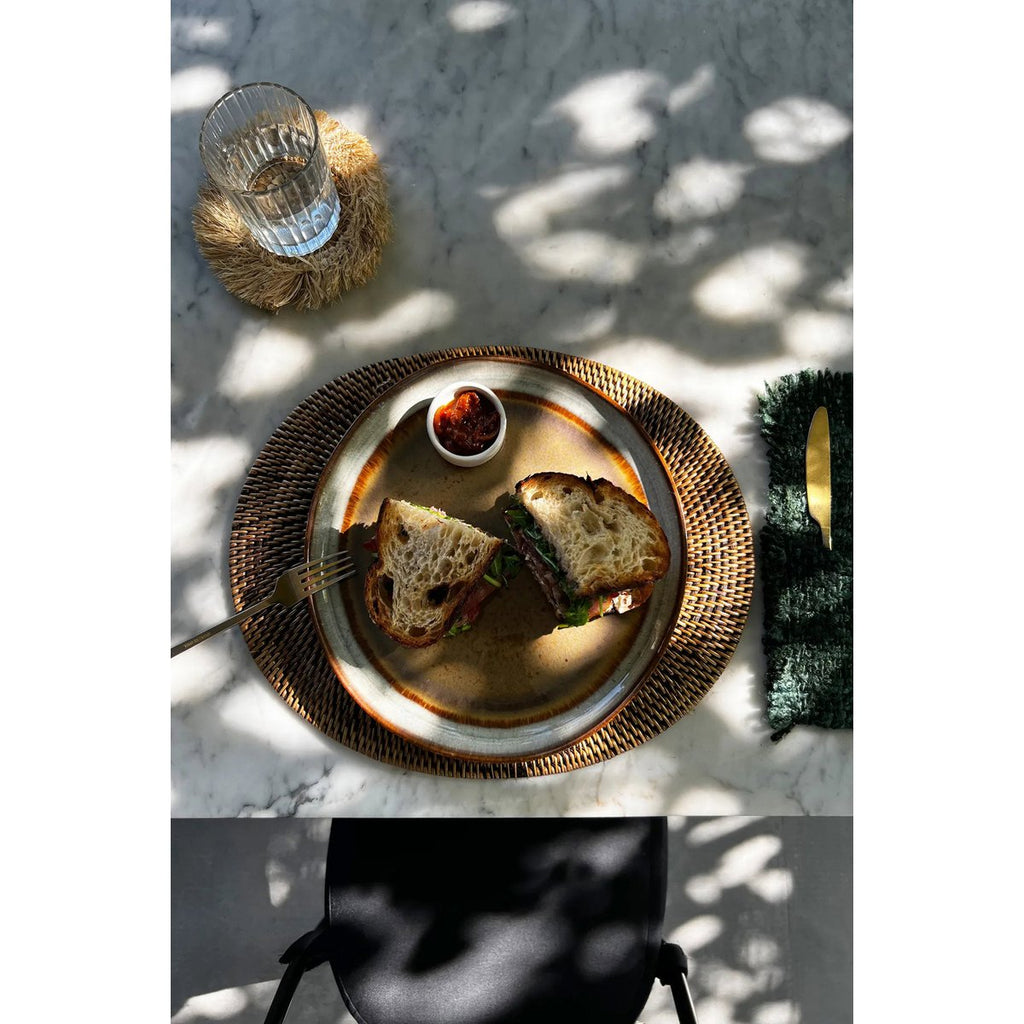 De koloniale ovale placemat - naturel bruin